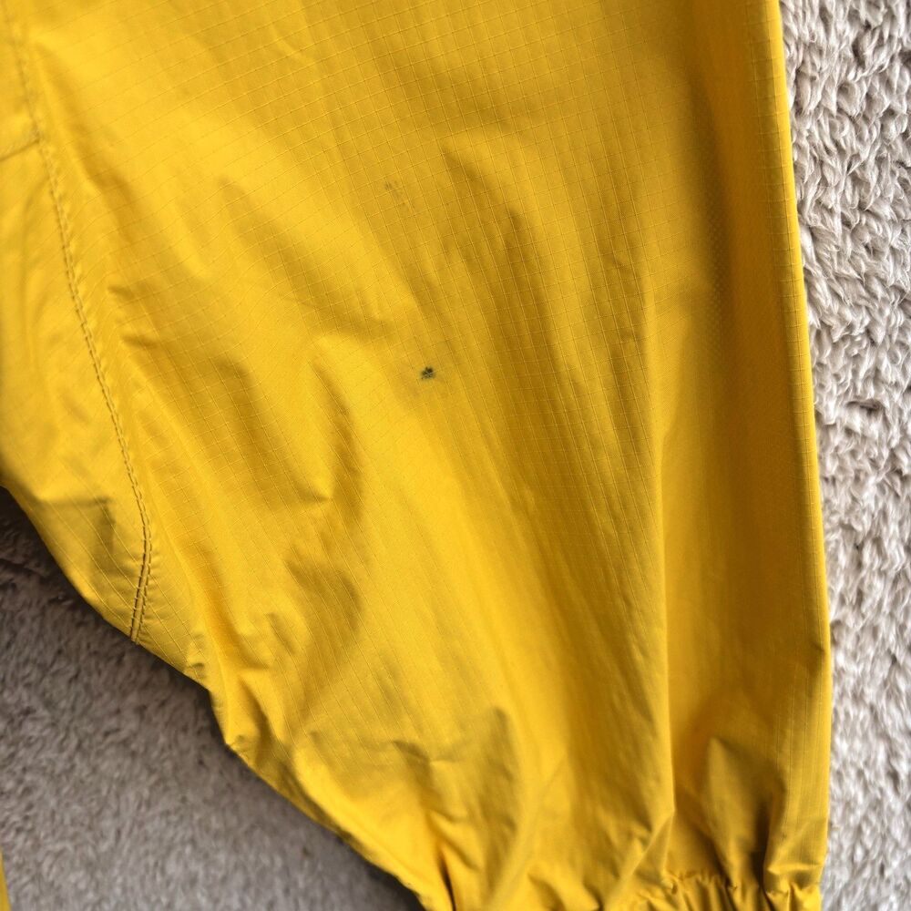VTG LL Bean Yellow Rain Jacket Mens L Reg Hooded Full Zip Waterproof Pockets - Picture 10 of 11